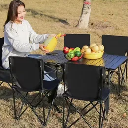 티타늄 강철 야외 접이식 테이블 및 의자, 휴대용 자동차 장착 경량 피크닉 테이블, 캠핑 용품, 바베큐 자율 주행 계란 롤 테이블