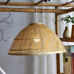 Kolye lambalar Led sanat avize lambası hafif oda dekor el yapımı bambu kitapçı ülke fener kabuk mutfak ahşap asya stil