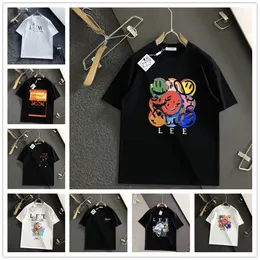 2023 FW 23SS 새로운 도착 남성 남성 여성 Lowewe 럭셔리 디자이너 Tees Loewes 흰색 티셔츠 Loewee Print Shorts Tshirt O-Neck Short Sleeve Man Clo