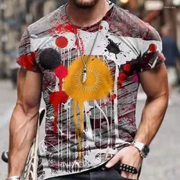 Men's T Shirts 2023 Casual T-shirt Flag 3D Tryck mode Summer Round Neck Cool Super Muscle Street Clothing