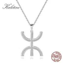 Pendant Necklaces KALETINE Luxury Crystal CZ AZA Pendant Necklace Free Man 925 Sterling Silver Chain Necklaces For Women Wedding Jewelry Gifts 231012