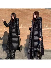 Women's Trench Coats Woman Clothing Jackets Parkas Feather Long Korean Fashion 2023 Winter Coat Cotton Jacket