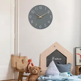 Zegar ścienny Zegar Cicha, nie gradowa akumulator - nowoczesne proste drewniane dekoracyjne łatwe instalację