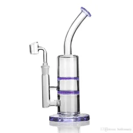 Glass Bongs Hookahs Two Layers Fliter Hookahs Dab Rigs Percolater Pipe Recycler Thick Base 14mm Banger