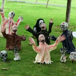 Other Event Party Supplies Halloween Horror Prop for Outdoor Scary Doll Ground Plug-In Large Swing Ghost Garden Decor Decoration Voice Control Decoration T231012