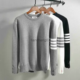 Herrtröjor 2023 Fashion Men's Casual Loose Basic O-Neck stickad tröja Halv Hög krage Pullover Male Double Collar Autumn Winter Tops J231012