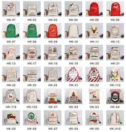 41 Styles Canvas Weihnachten Santas Tasche Large Draw String Candy Claus Taschen Weihnachtsgeschenk Santa Säcke für Festival DekorationLT567