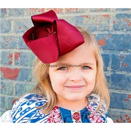 Nastro in grosgrain per ragazze carine di colore della caramella Clip per forcina con fiocco grande da 8 pollici Accessori per capelli copricapo per copricapo per bambina