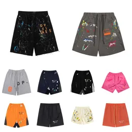 Alta Qualidade Mens Mulheres Galerias Shorts Designer Natação Dept Gym Bordado Puro Algodão Pintado à Mão Graffiti Antigo Cobre Carta Impressão