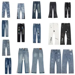 Новые мужские дизайнерские джинсы высокого качества. Женские джинсы с микро расклешенными чернилами и граффити. Крутые роскошные джинсовые галереи.