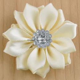 Satin Fabric Flowers For Headbands: Mini Ribbon Flower