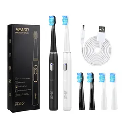 Escova de dentes XFU recarregável Sonic escova de dentes elétrica para cuidados bucais Dupont cerdas profundas limpas manchas de dentes escovação diária Essentials 231012