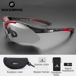 Outdoor Eyewear Rockbros Pochromic Bike Sonnenbrille Sport Cycling Eyewear Brillen Myopia Rahmen MTB Road UV400 Fahrradbrillen Brillen 231012