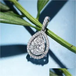 Colares Pingente de Cristal Gota de Água Colar Cubic Zirconia Diamante Pingente Ing Colares Mulheres Moda Jóias Will e Sandy Presente J Dhsu9