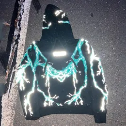 Designer Fashion Clothing Men's Sweatshirts Hoodies Missing Since Thursday 3m Lightning Hoodie Reflective Lightning Pullover Sweater Plus Size Sweatshirt SMLXL