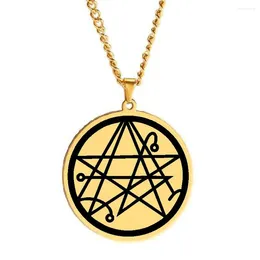 Pendant Necklaces HLSS454 Mark Of Cthulhu Symbol Mythos Sigil The Gateway Amulet Talisman Laser Cut Stainless Steel Necklace