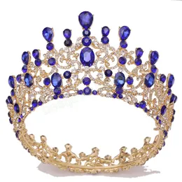 Wspaniały kryształowy ślub korona królewska królowa luksusowe tiary i korony ślubny diadem impreza PROM BRIDE