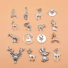 Charms 16pcs/Set Giraffe Elk Moose Dale do biżuterii Wisidant DIY Crafts Akcesoria L10207