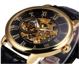 2021 Forsining 3d LogoBck Золотые Мужские Механические Часы Montre Homme Мужские Часы Лучший Бренд Роскошный Кожаный Скелет Royal Design3076442