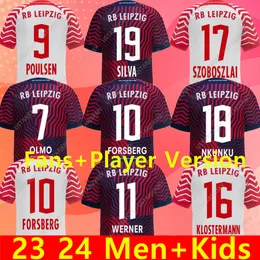 23 24 22 RBLライプツィゲスサッカージャージPoulsen Forsberg Hee Chan Sabitzer Upamecano Szoboszlai Kluivert Werner Adams Men Kids Kit Football Shird Uniforms