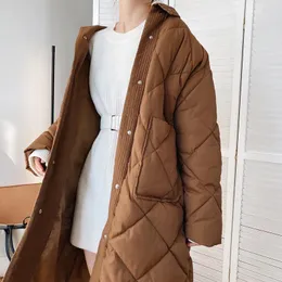 Women's Trench Coats Front Buttons Parkas Women Fashion Simple Argyle Elegant Turn Down Collar Solid Cotton Jackets Female Ladies