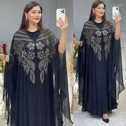 Etniska kläder Abaya för kvinnor Dubai Luxury Robe Femme Musulman 2023 Chiffon Boubou Muslim Fashion Dresses Caftan Marocain Djellaba