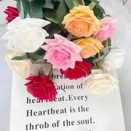 Symulacja ślubna Kwiaty Hurtowe, nawilżający róży róży symulacji bukiet, akcesoria do dekoracji domowej, bukiety, sztuczne kwiaty