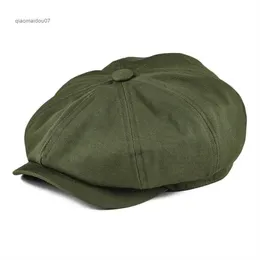 Botera Botvela Newsboy Cap Men's Swill algodão oito painel Hat de padeiro feminino Caps Retro Grandes Chapéus Male Boina Green Beretl2310.12