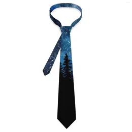 Bow Ties Forest Print Tie Star Night Daily Wear Neck Kawaii Funny For Male Graphic Collar Necktie Gift Idea