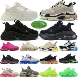 Designer shoes triple s men women casual shoes platform sneakers black white grey red pink blue Royal Neon Green mens trainers Tennis