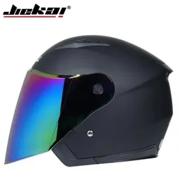 Cykelhjälmar Hjälm Motorcykel Öppet Face Capacete Para Motocicleta Cascos Moto Racing Jiekai Vintage Helmets With Dual Lens 231012
