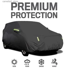 車がカバーユニバーサルカーカバーサイズS/M/L/XL/XXL屋内屋外フルオーットカバーサンUV Snow Dust Rostant Protection Cover New Q231012