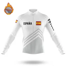 Koszulki rowerowe Topy Man Cycling Odzież Hiszpania Zimowa polar termiczny MTB rowerowe koszulki rowerowe Ropa de Ciclismo Hombre Long Sleeve Warm Jacket 231011