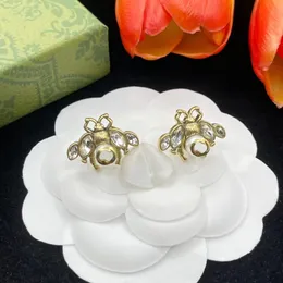 2023 brass material cute little bee female earrings fashion designer earrings for women high-end jewelry