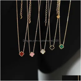 Van Clover Necklace Designer Four Leaf Pendant Sicilian Light Luxury Double Sided Grass Gold Small Simple Mini Lucky Collar