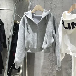Hoodie zip para mulheres designer moletom designer com capuz manga longa cardigan branco feminino hoodies elástico manguito jaqueta feminina inverno com capuz carta casaco hoodies m-2XL