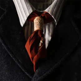 Cravat Red Tornado Bandana Leather Ring Set Vintage Fashion Scarf för unisex 231012