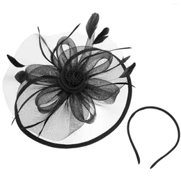 Bandane Testa Fiore Cappello Sposa Fascia Banchetto Copricapo Decorazione di nozze Maglia Donna Fascinator Copricapo da sposa Donna