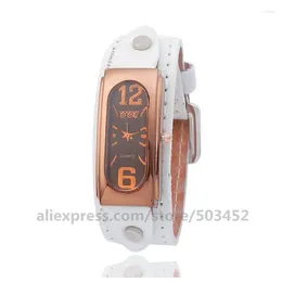 Wristwatches 100pcs/lot CCQ 92008 Arrival Clock Relogio Female Genuine Leather Women Watch Vintage Reminiscence Siamese Zegarek Damski