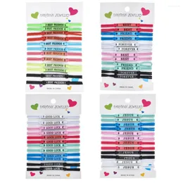 Strand 12Pcs/Lot Fashion Colorful Letter Bracelet For Friends Classmates Anniversary Party Birthday Gift Good Luck Jesus