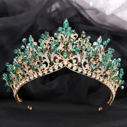 Couronnes de diadèmes de mariée en cristal, perles faites à la main, princesse reine baroque, couvre-chef de luxe, diadème, bijoux pour robe de mariée