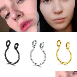 2/10 Stücke Edelstahl Fake Piercing Clip Auf Nasenring Hoop Septum Ringe Für Frauen Nicht Durchbohrten Körperschmuck Dhgarden Ot78K