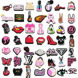Sko delar tillbehör designer clog charms kvinnor flickor estetik för bilder sandaler rosa party favorit droppleverans ot9mk skor dhguv