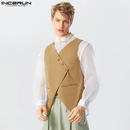 Men's Vests Casual Simple Style Tops INCERUN Mens Deconstructed Back Design Fashion Male Hollowed Solid Sleeveless Waistcoat S 5XL 231012