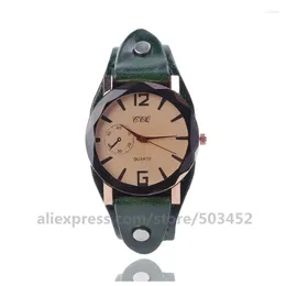 Armbandsur 100 st/parti ccq 920019 relojes hombre casual äkta läder runda form bayan kol saati fabrikspris för män kvinnor