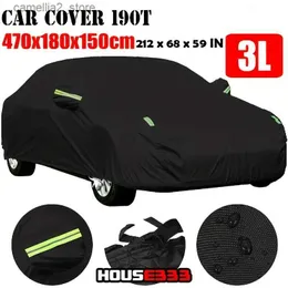 Car Covers 190T High Quality Durable Anti Scratch Car Cover PVC Aluminium Sunscreen Waterproof Dustproof Car Covers Q231012