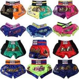 Muay Thai Boxing Shorts for Men Women Children Professional Competition Training Kickboxing Fighting MMA Trunks BJJ Sanda Pants Q0323V