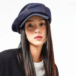 BERETS TRENDING autumn Women Baggy Denim Beret Ladies女性の余暇帽子アーティストCap Gorros