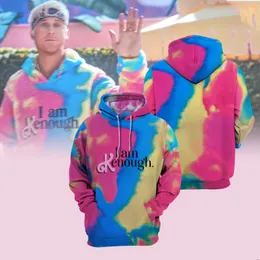 HEIßE Herren Hoodies Sweatshirts I Am Kenough Merch Hoodie Tie Dye Zipper Sweatshirt Langarm Streetwear Männer Frauen Cosplay Lustige Kleidung XL-6XL