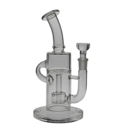 SAML Klein Bong Hookahs Dab Rig Glass Recycler Smoking Flower Water Pipe Clear joint Size 14.4mm FC-198